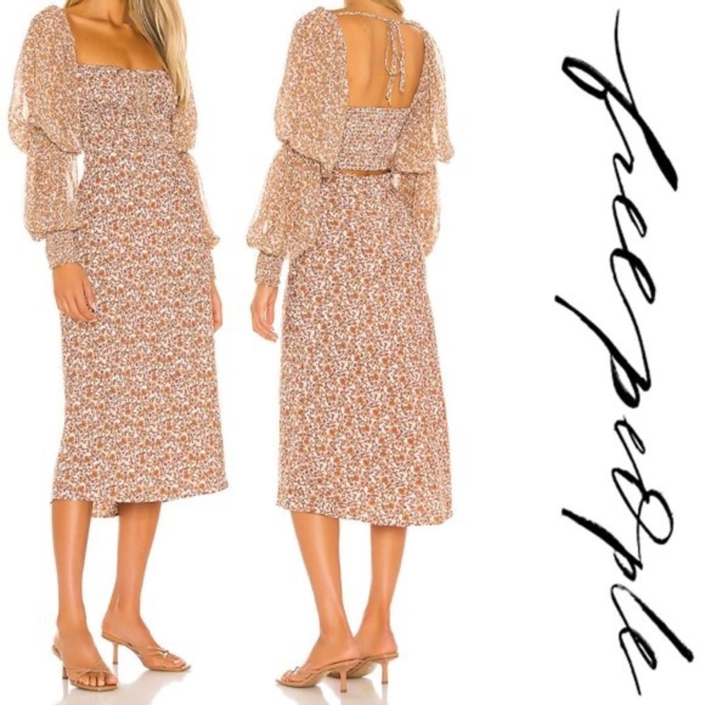 Free People AGlow Floral Midi Dress